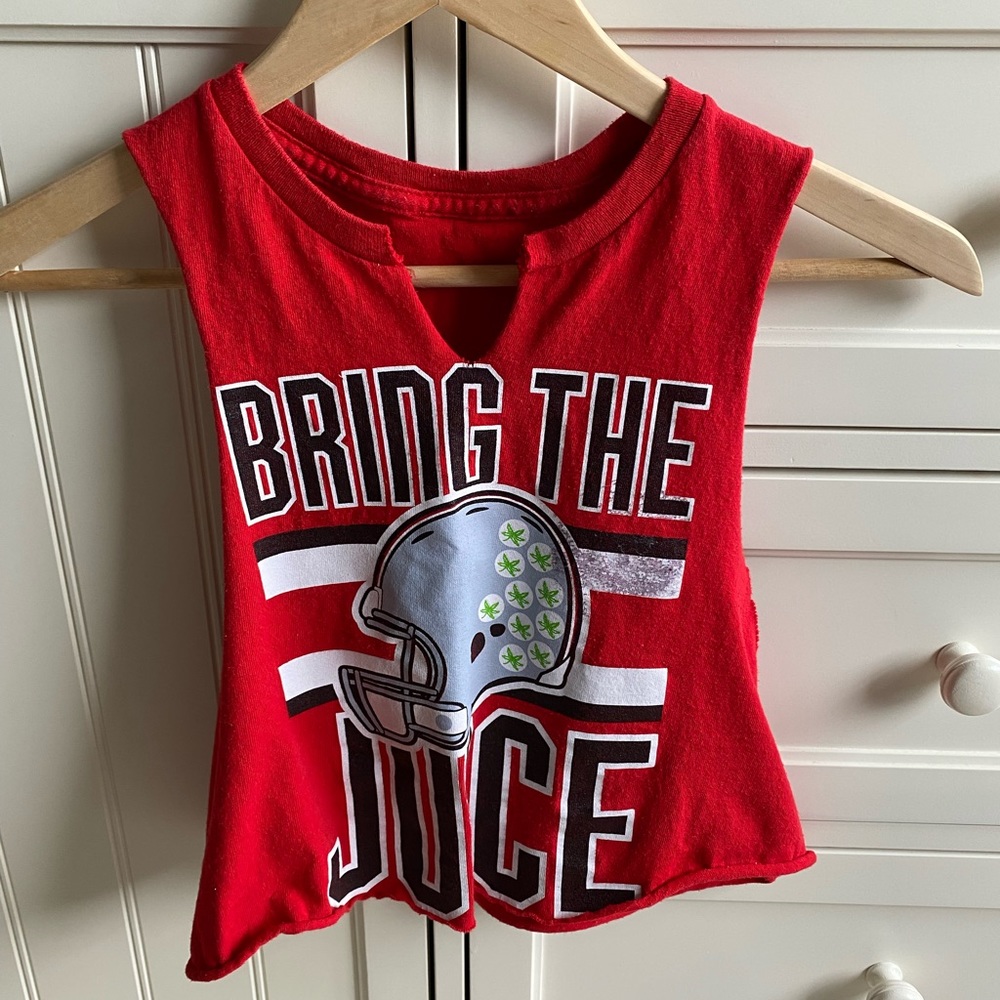 bring the juice ohio state cut off tee
